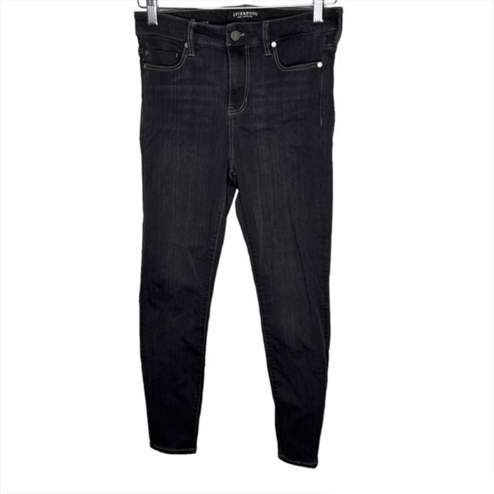 Liverpool high rise ankle jeans meteorite color zip button denim size 4 / 27